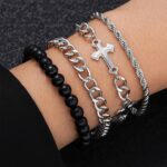 Pulseira de cruz para homens: estilo religioso e presente cristão com significado e elegância - Imagem 2