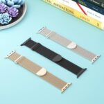 Pulseira de metal Steezrd para Apple Watch, magnética, ajustável e com 3 unidades em aço inoxidável. - Imagem 2
