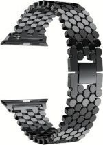 Pulseira de metal escama de peixe de dragão para Apple Watch, compatível com 38 a 49 mm e séries 1 a 10, 100% versátil. - Imagem 2