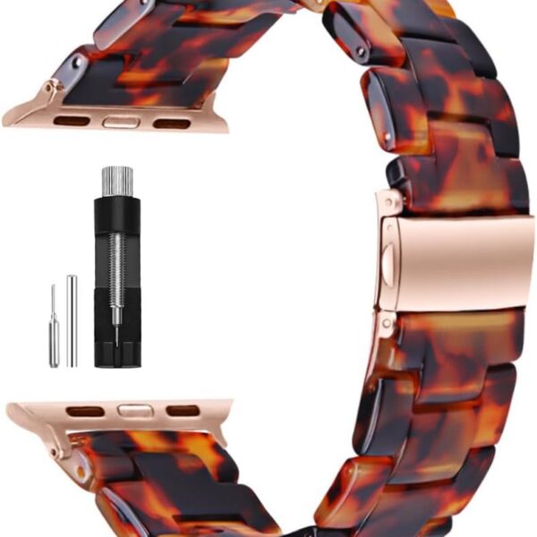 Pulseira de resina premium compatível com Apple Watch, confortável, elegante e durável para séries 1 a 10 e SE
