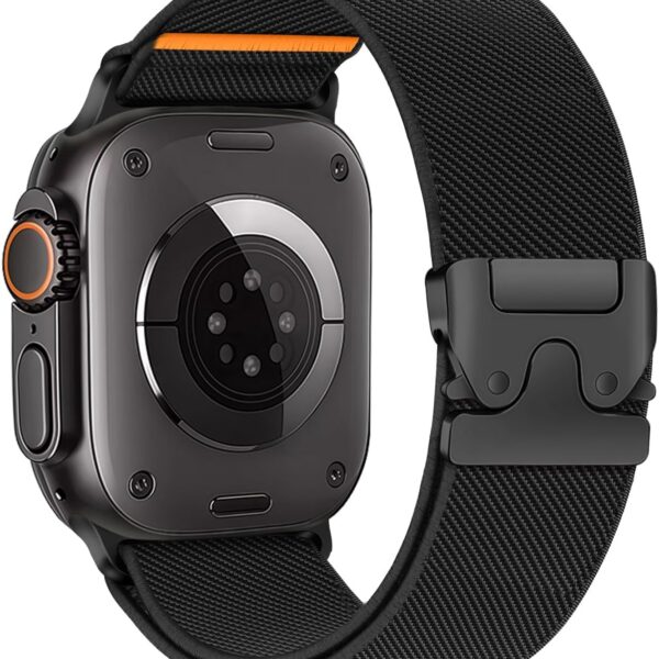 Pulseira elástica de nylon para Apple Watch Ultra, confortável, ajustável e resistente, com fecho de paraquedas esportivo.