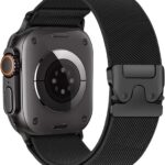 Pulseira elástica de nylon para Apple Watch Ultra e séries 11 a 1, confortável, segura e esportiva