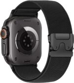 Pulseira elástica de nylon para Apple Watch Ultra e séries 11 a 1, confortável, segura e esportiva