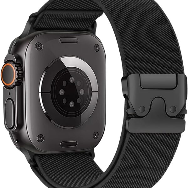 Pulseira elástica de nylon para Apple Watch Ultra e séries 11 a 1, confortável, segura e esportiva