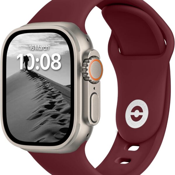 Pulseira esportiva DONEGANI para Apple Watch, silicone confortável, unissex e compatível com vários tamanhos.