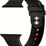 Pulseira esportiva compatível com Apple Watch: silicone macio, respirável e unissex para uso diário e treino.