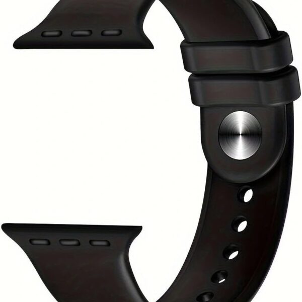 Pulseira esportiva compatível com Apple Watch: silicone macio, respirável e unissex para uso diário e treino.