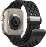 Pulseira esportiva de silicone 123Smart com fecho magnético para IWatch Ultra e Series 1 a 10, conforto e ajuste seguro.