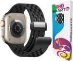Pulseira esportiva de silicone 123Smart com fecho magnético para IWatch Ultra e Series 1 a 10, conforto e ajuste seguro. - Imagem 2