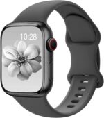 Pulseira esportiva de silicone para Apple Watch: confortável, ajustável e resistente para uso diário e treinos.