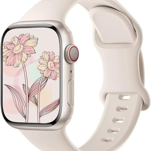 Pulseira esportiva de silicone xsmart para Apple Watch, macia, impermeável e confortável em vários tamanhos.