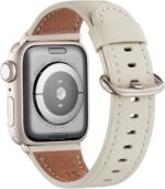 Pulseira feminina WFEAGL em couro genuíno para Apple Watch: elegância, conforto e ajuste perfeito para o dia a dia.