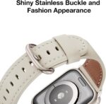 Pulseira feminina WFEAGL em couro genuíno para Apple Watch: elegância, conforto e ajuste perfeito para o dia a dia. - Imagem 2
