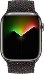 Pulseira loop solo trançada Black Unity para Apple Watch: ajuste elástico, estilo premium e conforto para séries 1 a 7 e Ultra. - Imagem 2