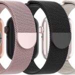 Pulseira magnética Steezrd em aço inoxidável para Apple Watch, ajuste perfeito e visual premium, 3 unidades