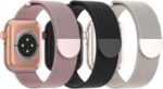 Pulseira magnética Steezrd em aço inoxidável para Apple Watch, ajuste perfeito e visual premium, 3 unidades