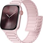 Pulseira magnética para Apple Watch: ajuste seguro, conforto e fixação forte para treinos e uso diário.