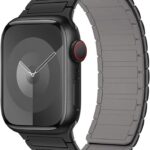 Pulseira magnética para Apple Watch com ajuste seguro e confortável, ideal para esportes e uso diário.