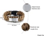 Pulseira masculina de paracord com cruz de Jerusalém, símbolo de fé e presente religioso - Imagem 2
