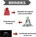 Pulseira prateada ajustável em aço inox 316 com coração, elegante, moderna e ideal para presente feminino. - Imagem 2