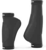 Punhos ergonômicos para bicicleta com bloqueio duplo, borracha antifadiga e absorção de choque para e-bikes e dobráveis