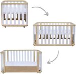 Quater Berço Evolutivo 3 em 1: mini berço, berço americano e mini cama com rodinhas e colchão incluso
