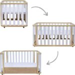 Quater Berço Evolutivo 3 em 1: mini berço, berço americano e mini cama com rodinhas e colchão incluso