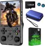 R36S GT Console De Jogos Portátil Com Tela Grande De 4.0 Polegadas,128 GB,Compatível Com Mais De 29+ Emuladores De Jogos,Mini Console de Videogame,Sistema Arkos 2.0 - Preto