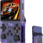 RG36S Roxo portátil: 5400+ jogos clássicos, tela IPS 3,5 e bateria duradoura para jogar em qualquer lugar