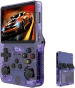 RG36S Roxo portátil: 5400+ jogos clássicos, tela IPS 3,5 e bateria duradoura para jogar em qualquer lugar