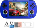 RG40XX H Consoles de jogos portáteis retrô, console de jogos, portátil, sistema Linux de 64 bits, tela IPS de 4 polegadas, Cortex-A53, suporta WiFi, Bluetooth, HD, saída de TV azul