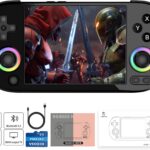 RG40XX H portátil retrô: tela IPS 4, Wi-Fi, Bluetooth, saída HD e bateria duradoura.