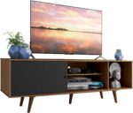 Rack Madesa Dubai para TV até 65 Polegadas: organização, espaço e estilo Rustic/Preto/Rustic para sua sala