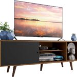 Rack Madesa Dubai para TV até 65 Polegadas: organização, espaço e estilo Rustic/Preto/Rustic para sua sala