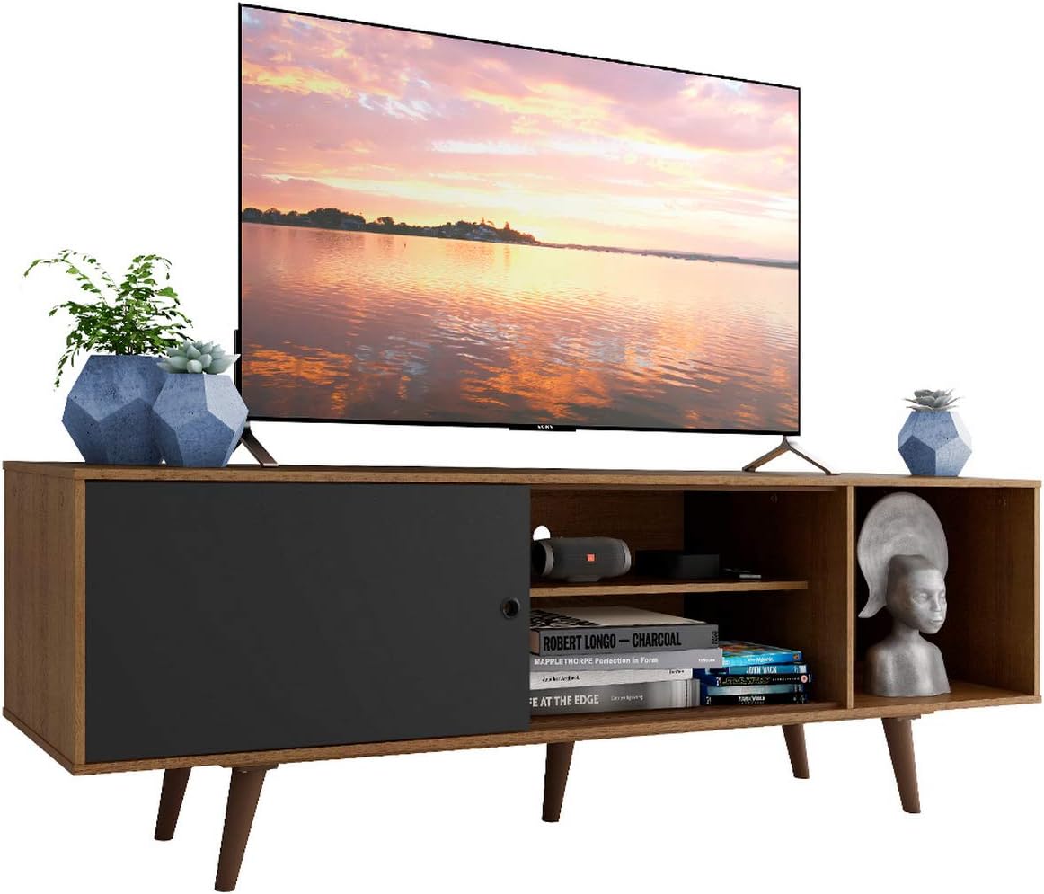 Rack Madesa Dubai para TV até 65 Polegadas: organização, espaço Rack Madesa Dubai para TV até 65 Polegadas: organização, espaço e estilo Rustic/Preto/Rustic para sua sala