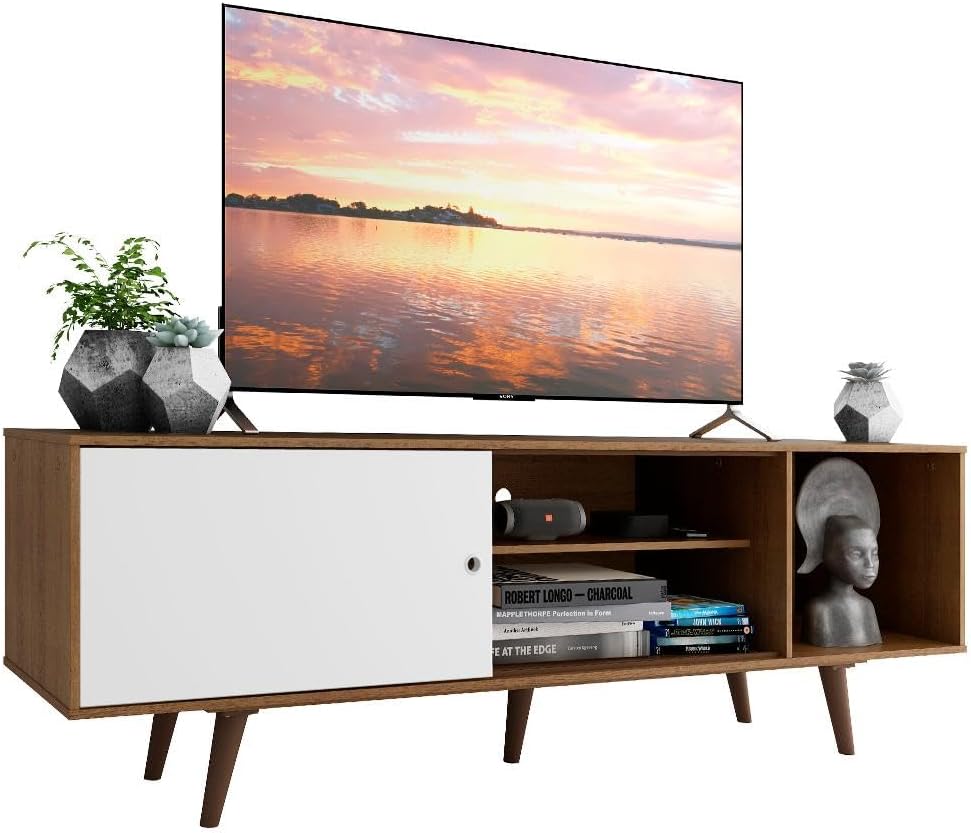 Rack Madesa Dubai para TV até 65 polegadas com pés: Rack Madesa Dubai para TV até 65 polegadas com pés: design moderno, resistente e ideal para sua sala.