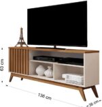 Rack Retrô Malbec para TV até 55” com 3 nichos e porta, ideal para organizar sua sala com estilo e praticidade - Imagem 2