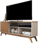 Rack Retrô Malbec para TV até 55 polegadas, com 1 porta e 3 nichos, ideal para organizar e valorizar seu ambiente. - Imagem 2