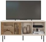 Rack para TV até 55 Polegadas Industrial 136cm com porta de correr, design ripado e acabamento durável em BP MDP. - Imagem 2
