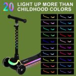Rahmory Trotinete infantil com luzes e 3 rodas: equilíbrio, guidão ajustável e diversão segura para crianças de 3 a 12 anos - Imagem 2