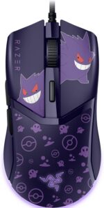 Razer Mouse para jogos Cobra com fio: 58 g leve - interruptores ópticos de 3ª geração - Iluminação RGB cromada - Sensor óptico de 8500 DPI - Pés de mouse 100% PTFE - Cabo Speedflex - Pokemon Gengar