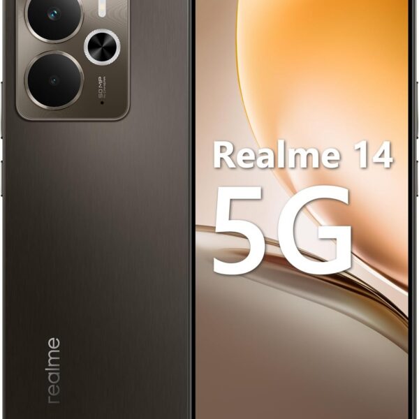 Realme 14 5G 12GB/256GB: tela 6.67 120Hz, NFC e desempenho rápido para games e multitarefas.