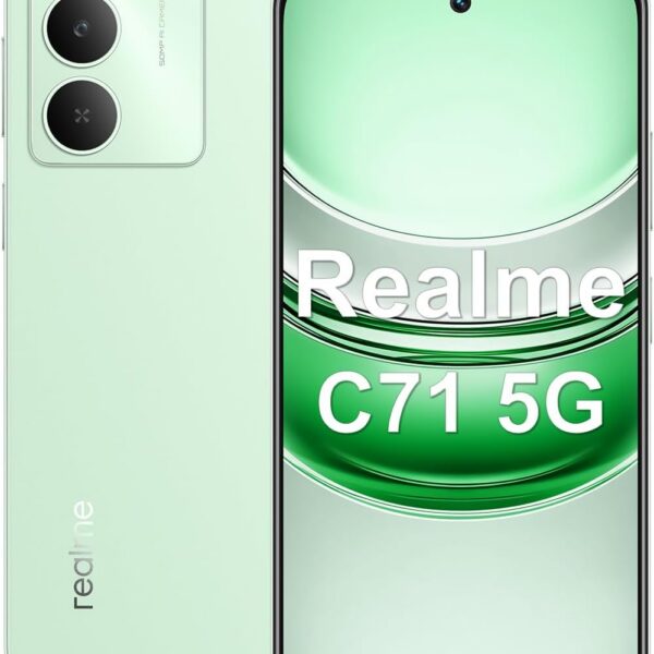 Realme C71 5G: 8GB RAM, 256GB, tela 120Hz, bateria 5000mAh e câmera 50MP para desempenho e autonomia no dia a dia.