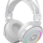 Redragon Headset Gamer Lamia 2 Lunar White RGB USB Som Surround 7.1 Virtual com Suporte de Headset - Branco