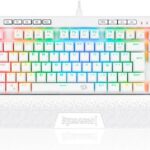 Redragon Magic Wand Pro RGB Branco: teclado óptico gamer ABNT2 com switch vermelho e alta precisão para jogos.