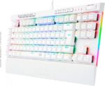 Redragon Magic Wand Pro RGB Branco: teclado óptico gamer ABNT2 com switch vermelho e alta precisão para jogos. - Imagem 2