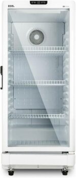 Refrigerador Expositor Eos 198L: vidro duplo antiembaçante, ideal para exibir bebidas com praticidade e alta visibilidade.