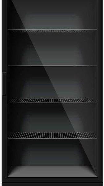 Refrigerador Expositor Eos 295L All Black: vidro duplo antiembaçante, LED interno e faixa de 0 a 10°C para exposição ideal.