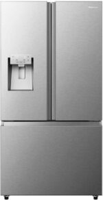 Refrigerador Hisense 536 Litros French Door Inox BCD-610-127 Volts com amplo espaço e design moderno para sua cozinha.