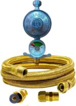 Regulador registro rosca 1/2 com mangueira alta temperatura 1,2 m para cooktop e forno embutido original
